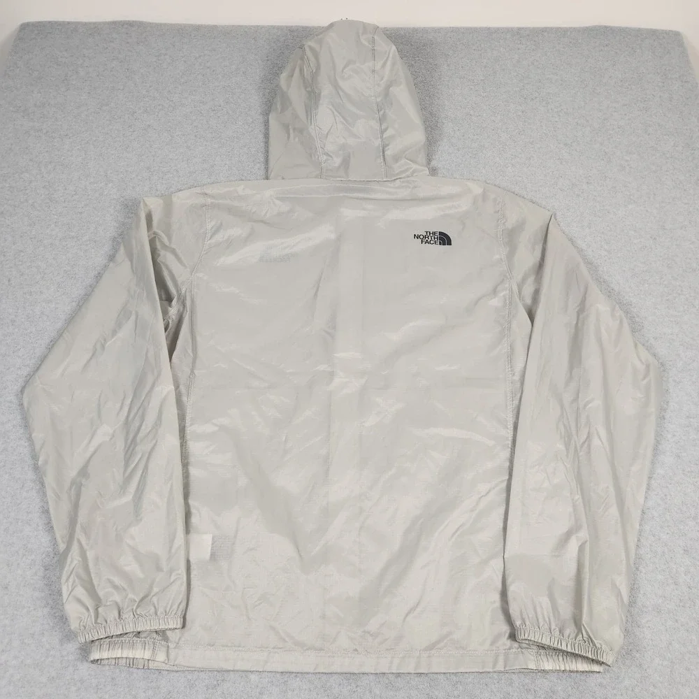 North Face Windbreaker Mens Medium Gray Light Packable Fullzip Hooded Ripstop